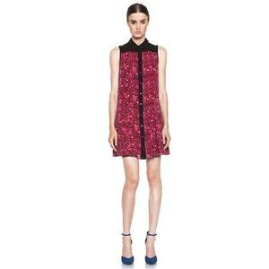 NWOT Proenza Schouler Microprint Silk Shirt Dress Unique Red
